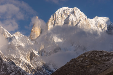 Lady Finger and Ultar Sar peak at Hunza valley in a morning, Gilgit Baltistan, Pakistan