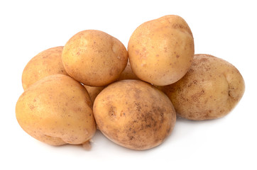 Potatoes on a white background