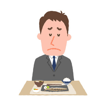vector illustration of a businessman without appetite