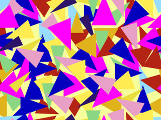 Triangles seamless pattern in the style of the 80s. Vector illustration