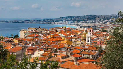 Naklejka na ściany i meble View of Nice, France rooftops