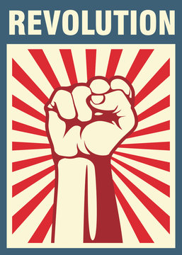 Revolution poster, fist hand