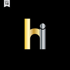 Initial Letter HI Rounded Lowercase Logo