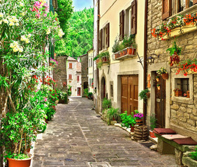 Fototapeta na wymiar The present a provincial interior of Tuscany, Italy, Europe.