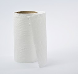Tissue paper rolls out, then the white backdrop.