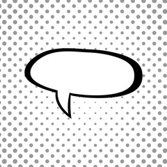 A speech bubble in the style of comics. Retro background. Vector