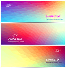 Set of Vibrant Wavy Banners. Modern Vector Illustration without Transparency.