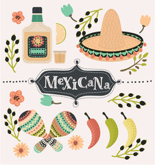 Mexican party vector decoration 