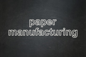 Industry concept: Paper Manufacturing on chalkboard background