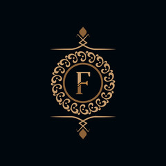 F royal design logo vector