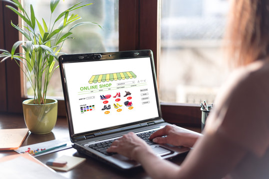 Online shop concept on a laptop screen