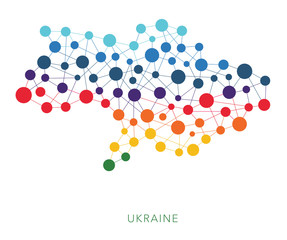 dotted texture Ukraine without Crimea vector