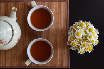 Tea for two with flowers 