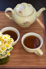 Tea for two with flowers 