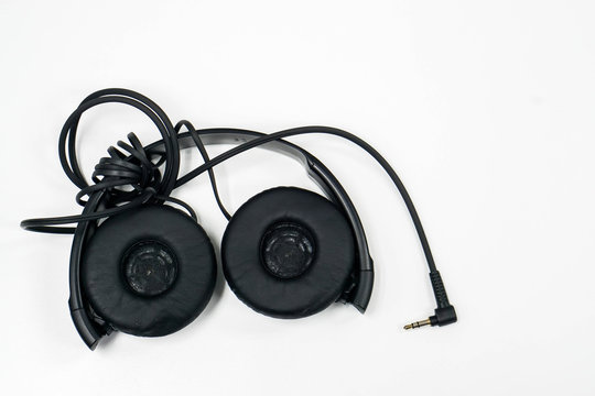 isolated headset for listen to music on table