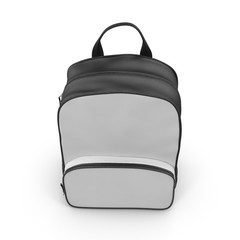 Front view Blue Backpack isolated in white. 3D illustration