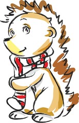 lovely hedgehog striped scarf