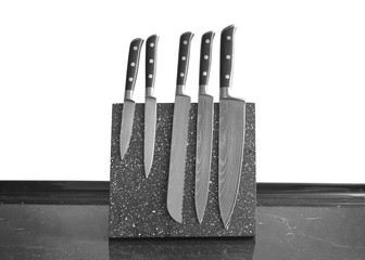 five of damascus steel knife set