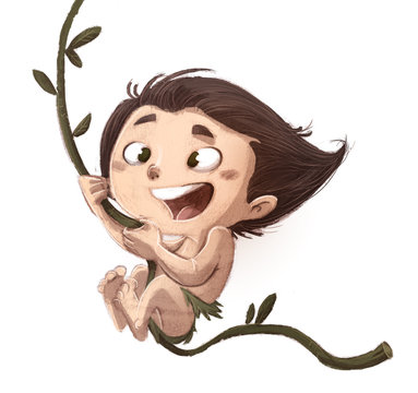 ni&ntilde;o salvaje en la selva