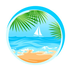 Fototapeta na wymiar Vacation and travel concept. Tropical, ocean, island paradise, cruise.