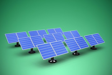 Composite image of rows of 3d solar panel
