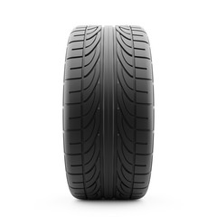 3d rendering of car tire on a white background