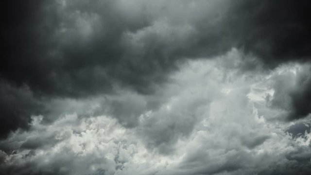 Dramatic sky with dark grey storm clouds