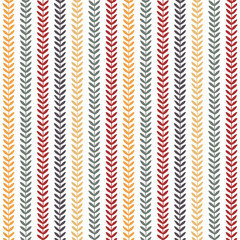 Simple autumn abstract leaf pattern. Seamless doodle background. Vector illustration.
