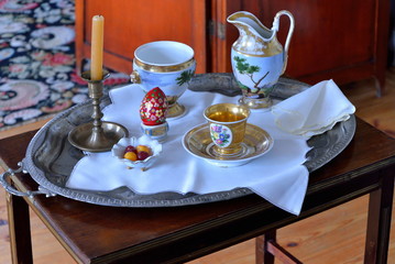 The interior and the interior of the House-Museum of Pyotr Abramovich and Benjamin Petrovich Hannibal of the state Museum-reserve of A. S. Pushkin - Petrovskoe