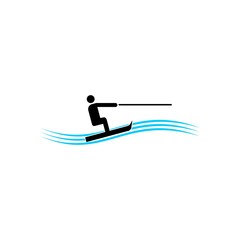 Water skiing vector icon