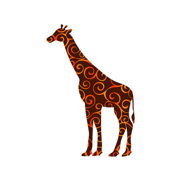Giraffe mammal color silhouette animal