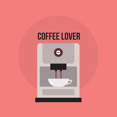 Coffee maker Cute banner with Kitchen appliance