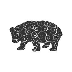 Panda bear mammal color silhouette animal