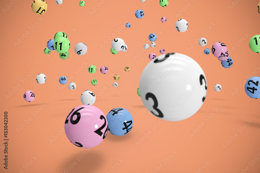 Canvas Prints composite image of falling lottery balls