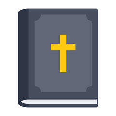 Obraz premium Religious studies concept with bible, vector illustration in flat style