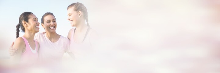 Women wearing pink for breast cancer