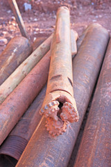 Drill bit on a construction site