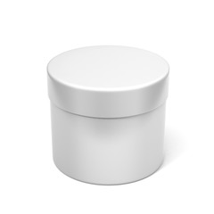 Blank White Product Package Round Container for mock up. 3D Illustration