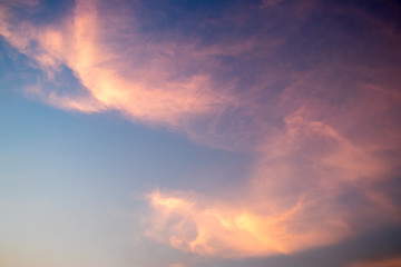 Naklejka na ściany i meble Beautiful cloud sky background in twilight color