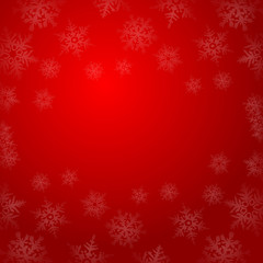 Winter snowflakes on red background vector illustration.