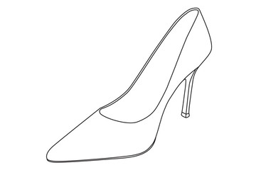 Women single shoe. Outline icon