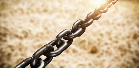 Composite image of closeup 3d image of silver chain