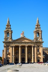 Fototapeta na wymiar View of St Publius church, Floriana, Malta.