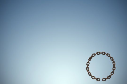 Composite image of closeup 3d image of circular broken chain