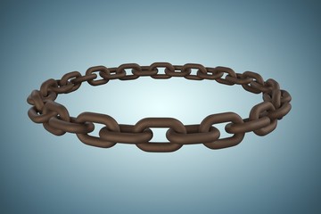 Obraz premium Composite image of 3d image of rusty metallic circular chain