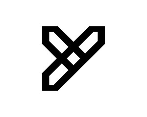 Obraz premium Y logo black