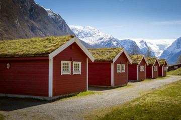 Wooden camping cabins in Norway © Mikolaj Niemczewski