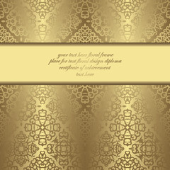Vintage seamless golden background. Luxury design. Place for text