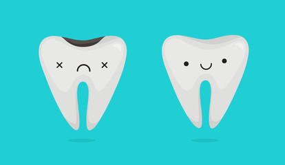 Tooth character vector illustration