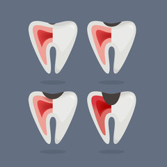 Ill tooth vector illustration